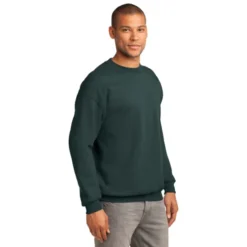 Port & Company® Essential Fleece Crewneck Sweatshirt -Travel Storage Store PC90 darkgreen model 3q 072014 550x550.jpg