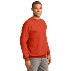 Port & Company® Essential Fleece Crewneck Sweatshirt -Travel Storage Store PC90 orange model 3q 072014 550x550.jpg