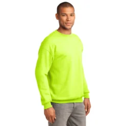 Port & Company® Essential Fleece Crewneck Sweatshirt -Travel Storage Store PC90 safetygreen model 3q 072014 550x550.jpg