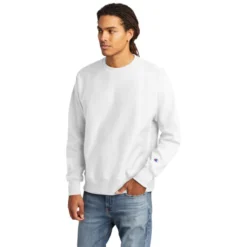 Champion ® Reverse Weave ® Crewneck Sweatshirt -Travel Storage Store S149 white model 3q 550x550.jpg