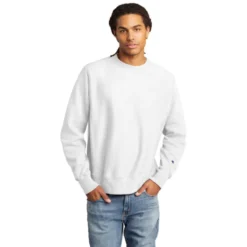 Champion ® Reverse Weave ® Crewneck Sweatshirt -Travel Storage Store S149 white model front 550x550.jpg