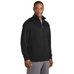 Sport-Tek® Sport-Wick® Fleece Full-Zip Jacket -Travel Storage Store ST241 Black model 3q 042015 550x550.jpg