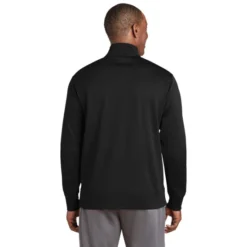 Sport-Tek® Sport-Wick® Fleece Full-Zip Jacket -Travel Storage Store ST241 Black model back 042015 550x550.jpg