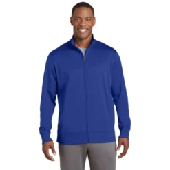 Sport-Tek® Sport-Wick® Fleece Full-Zip Jacket -Travel Storage Store ST241 trueroyal model front 042015 550x550.jpg