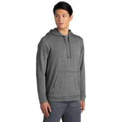 Sport-Tek ® PosiCharge ® Tri-Blend Wicking Fleece Hooded Pullover -Travel Storage Store ST296 darkgreyheather model 3q 012019 550x550.jpg