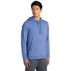 Sport-Tek ® PosiCharge ® Tri-Blend Wicking Fleece Hooded Pullover -Travel Storage Store ST296 trueroyalheather model 3q 012019 550x550.jpg