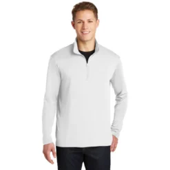 Sport-Tek® PosiCharge® Competitor™ 1/4-Zip Pullover -Travel Storage Store ST357 white model front 072017 550x550.jpg