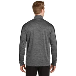 Sport-Tek® PosiCharge® Electric Heather Colorblock 1/4-Zip Pullover -Travel Storage Store ST397 greyBlackelectric model back 072017 550x550.jpg