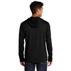 Sport-Tek ® PosiCharge ® Tri-Blend Wicking Long Sleeve Hoodie -Travel Storage Store ST406 blacktriadsolid model back 550x550.jpg