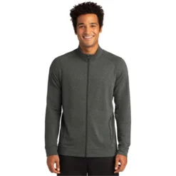 Sport-Tek ® Sport-Wick ® Flex Fleece Full-Zip -Travel Storage Store ST560 darkgreyheather model front 550x550.jpg