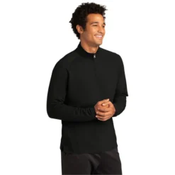 Sport-Tek® Sport-Wick® Flex Fleece 1/4-Zip -Travel Storage Store ST561 black model 3q 550x550.jpg