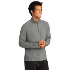 Sport-Tek® Sport-Wick® Flex Fleece 1/4-Zip -Travel Storage Store ST561 lightgreyheather model 3q 550x550.jpg