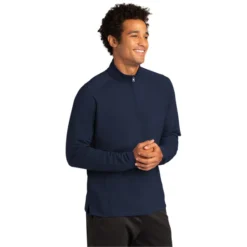 Sport-Tek® Sport-Wick® Flex Fleece 1/4-Zip -Travel Storage Store ST561 truenavy model 3q 550x550.jpg