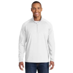 Sport-Tek® Sport-Wick® Stretch 1/2-Zip Pullover 33 Sport-Tek® Sport-Wick® Stretch 1/2-Zip Pullover -Travel Storage Store ST850 white model front 042015 550x550.jpg
