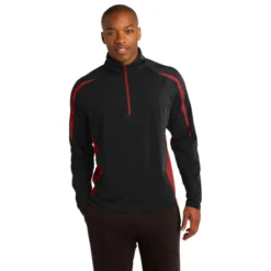 Sport-Tek® Sport-Wick® Stretch 1/2-Zip Colorblock Pullover