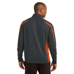 Sport-Tek® Sport-Wick® Stretch 1/2-Zip Colorblock Pullover -Travel Storage Store ST851 chrclgreydeeporange model back 072014 550x550.jpg