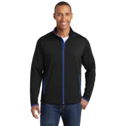 Sport-Tek® Sport-Wick® Stretch Contrast Full-Zip Jacket 15 Sport-Tek® Sport-Wick® Stretch Contrast Full-Zip Jacket -Travel Storage Store ST853 Blacktrueroyal model front 042015 550x550.jpg