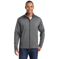 Sport-Tek® Sport-Wick® Stretch Contrast Full-Zip Jacket 23 Sport-Tek® Sport-Wick® Stretch Contrast Full-Zip Jacket -Travel Storage Store ST853 chrclgreyhthrchrclgry model front 042015 550x550.jpg
