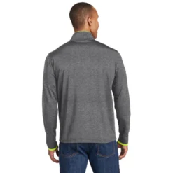Sport-Tek® Sport-Wick® Stretch Contrast Full-Zip Jacket 17 Sport-Tek® Sport-Wick® Stretch Contrast Full-Zip Jacket -Travel Storage Store ST853 chrclgreyhthrchrggreen model back 042015 550x550.jpg
