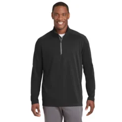 Sport-Tek® Sport-Wick® Textured 1/4-Zip Pullover 14 Sport-Tek® Sport-Wick® Textured 1/4-Zip Pullover -Travel Storage Store ST860 Black model front 042015 550x550.jpg
