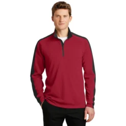 Sport-Tek® Sport-Wick® Textured Colorblock 1/4-Zip Pullover