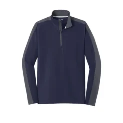 Sport-Tek® Sport-Wick® Textured Colorblock 1/4-Zip Pullover -Travel Storage Store ST861 truenavyirongrey flat front 550x550.jpg