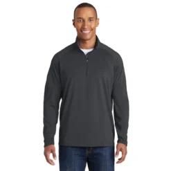 Sport-Tek® Tall Sport-Wick® Stretch 1/2-Zip Pullover 15 Sport-Tek® Tall Sport-Wick® Stretch 1/2-Zip Pullover -Travel Storage Store TST850 charcoalgrey model front 042015 550x550.jpg