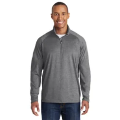 Sport-Tek® Tall Sport-Wick® Stretch 1/2-Zip Pullover 21 Sport-Tek® Tall Sport-Wick® Stretch 1/2-Zip Pullover -Travel Storage Store TST850 charcoalgreyhthr model front 550x550.jpg